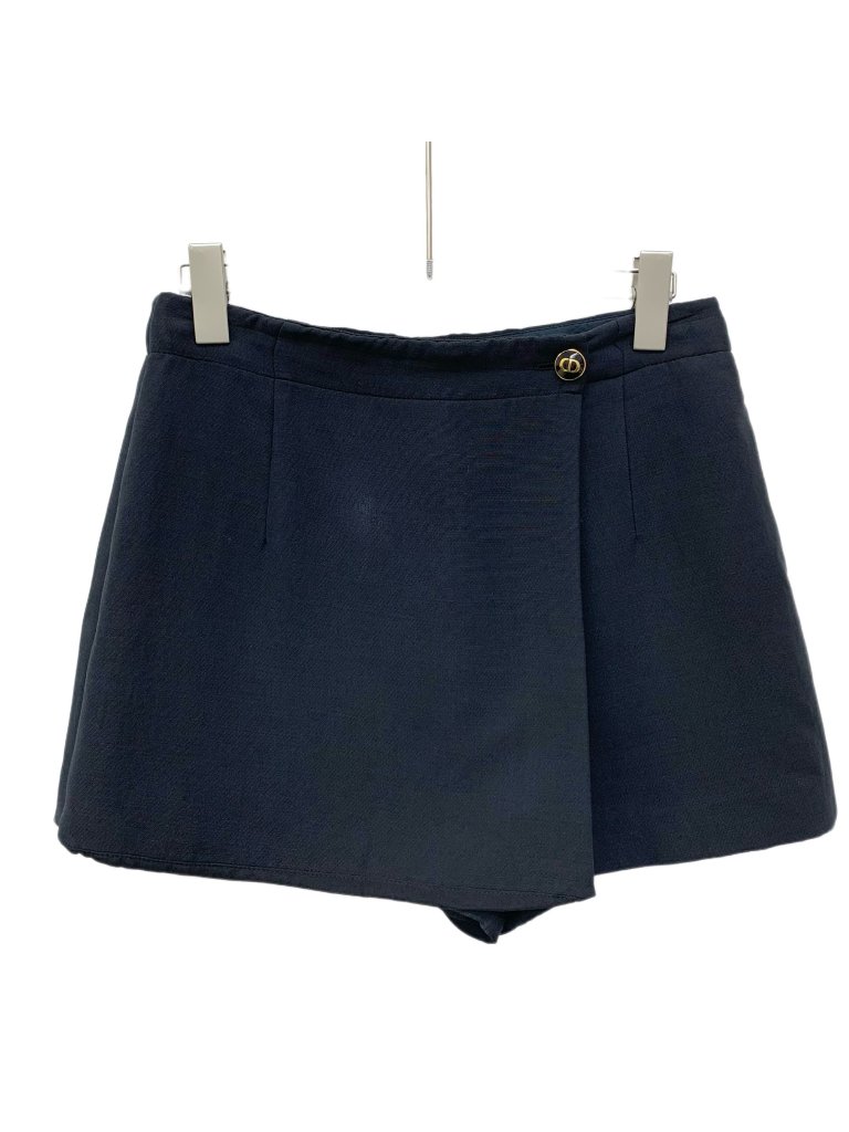 Dior Black Wool Single-Button Casual Shorts